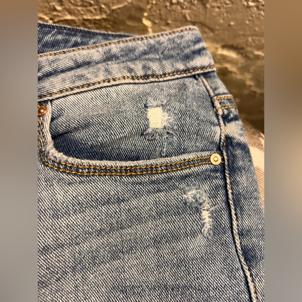 Seven7 Women's Light Blue Distressed Wide Leg Jeans - Picture 3 of 11